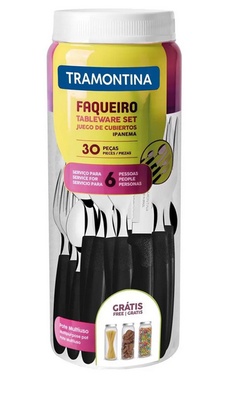 Faqueiro Ipanema 30 Peças Preto