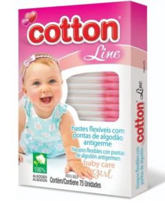 Hastes Flexíveis 75 Unidades Baby Care Girl Cotton