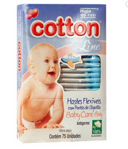Hastes Flexíveis 75 Unidades Baby Care Boy Cotton