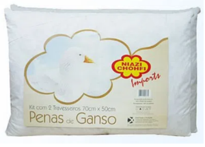 Kit Travesseiro 0,50 X 0,70 100%pena C/2 Pcs