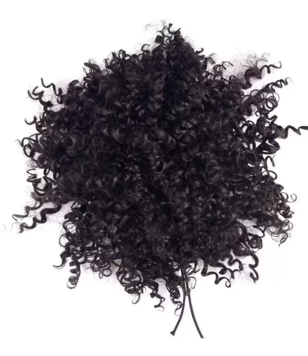 Afro Coque Preto Cabelo Puff Aplique Cacheado Orgânico - Imagem 4