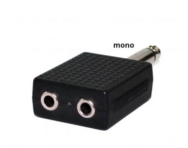 Plug Adaptador Duplo P10 P2 Mono - Conector 1 P10 Macho Para 2 P2 Femea - Imagem 2