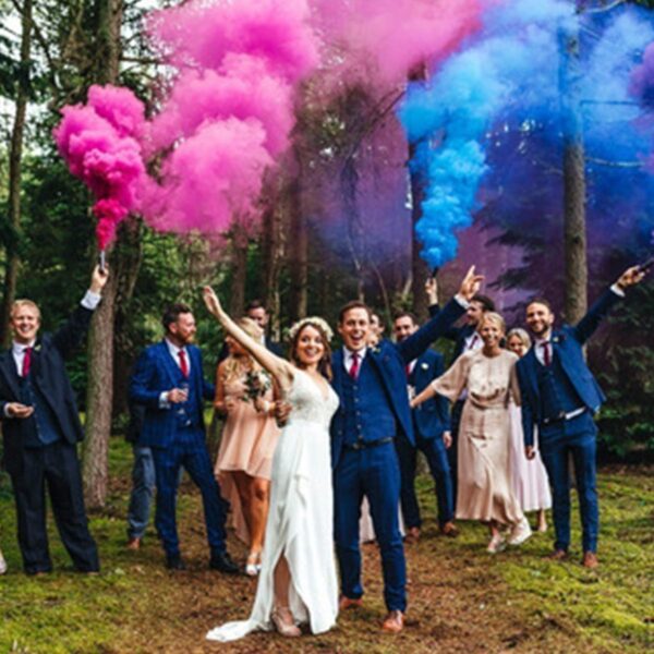 2 Fumaça Colorida Chá Revelação Azul E Rosa - Imagem 2