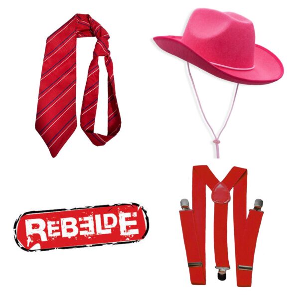 Suspensório Rbd Chapeu Rebeldes Chapeu Mia Lupita Roberta Anahi - Imagem 2