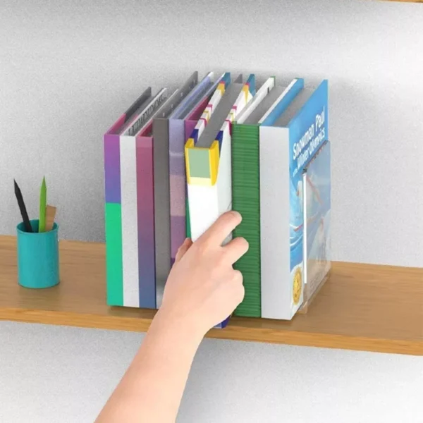 Suporte Apoio Livro Aparador Lateral Par Acrilico Transparente Translucido - Imagem 2